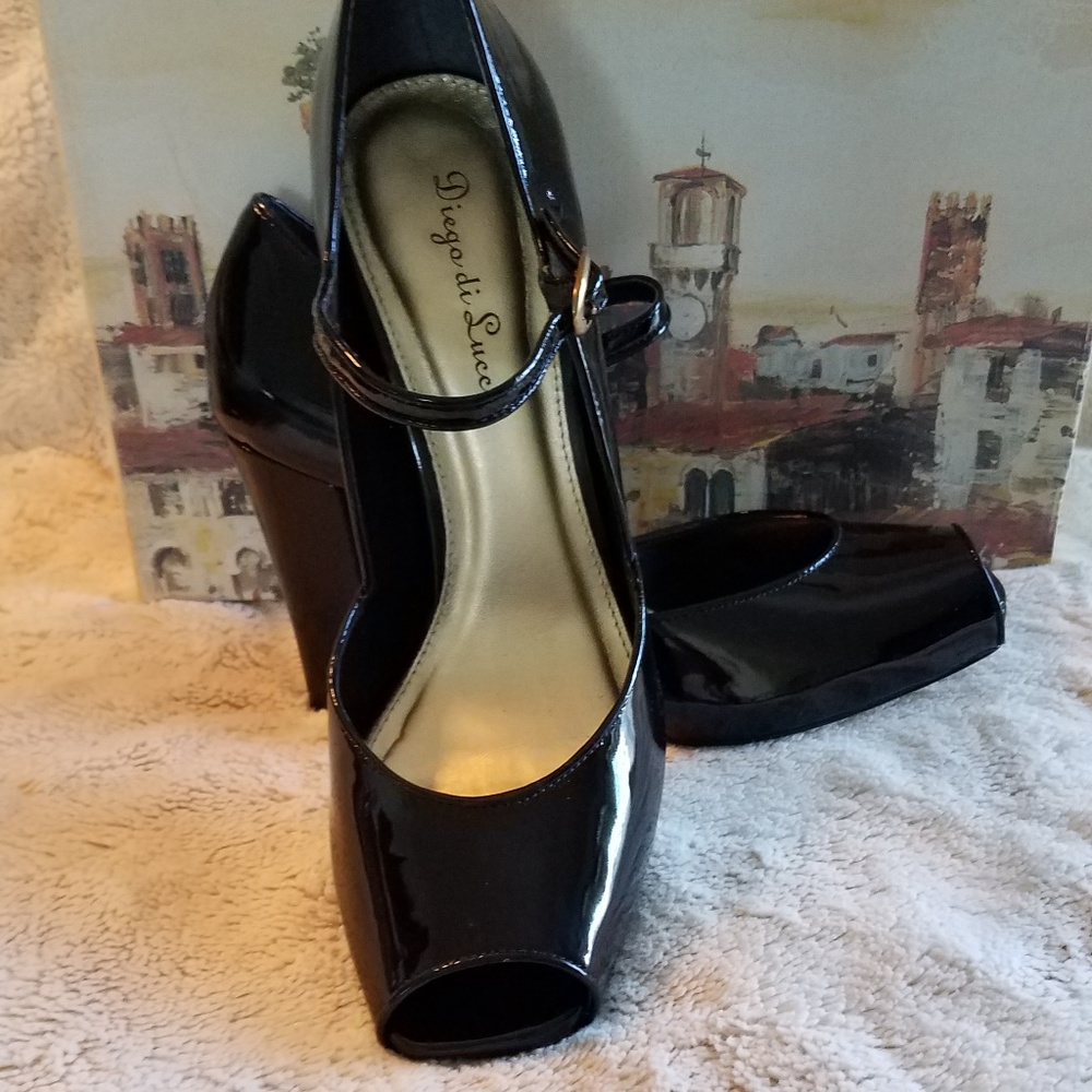 Heels Black & Brown Patent Leather